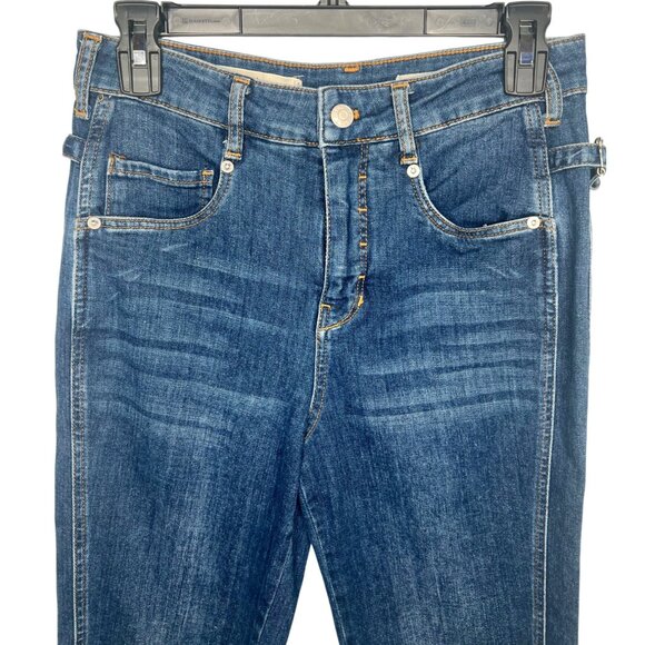 Pilcro & The Letterpress Buckled High-Rise Boyfriend Cropped Slim Jeans Size 26 - Picture 10 of 14